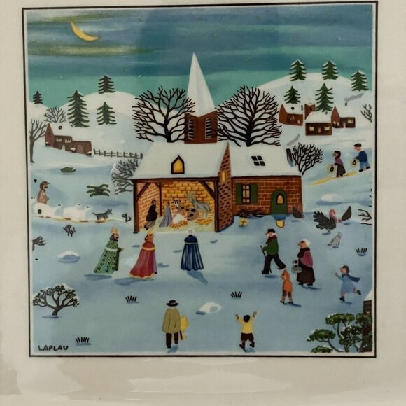 Villeroy & Boch Naif Christmas Square Handled Porcelain Cake Platter Plate 8" - Picture 4 of 10